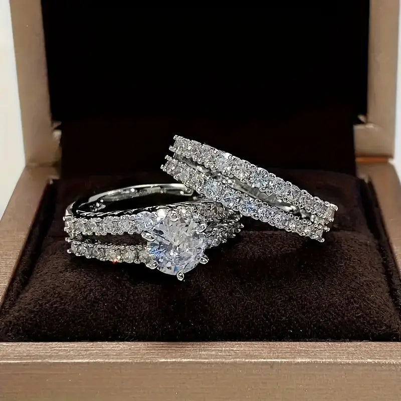 Elegant Eternal Radiance Ring Set