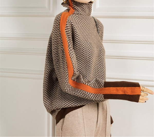 Herringbone Luxe Turtleneck, Lily & Sam, image 1