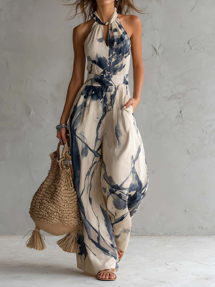 Lila Ink Wash Print Wide Leg Jumpsuit, Lily & Sam, image 1