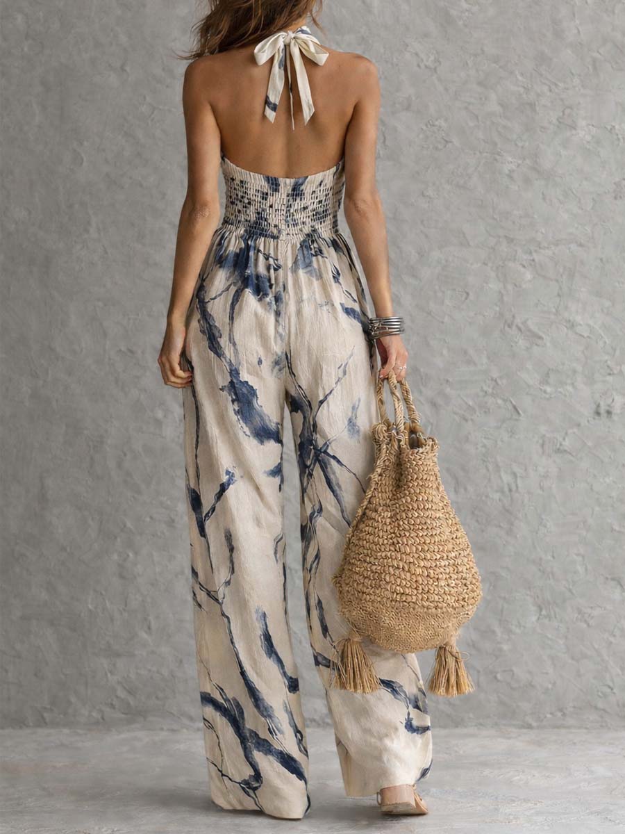 Lila Ink Wash Print Wide Leg Jumpsuit, Lily & Sam, image 2