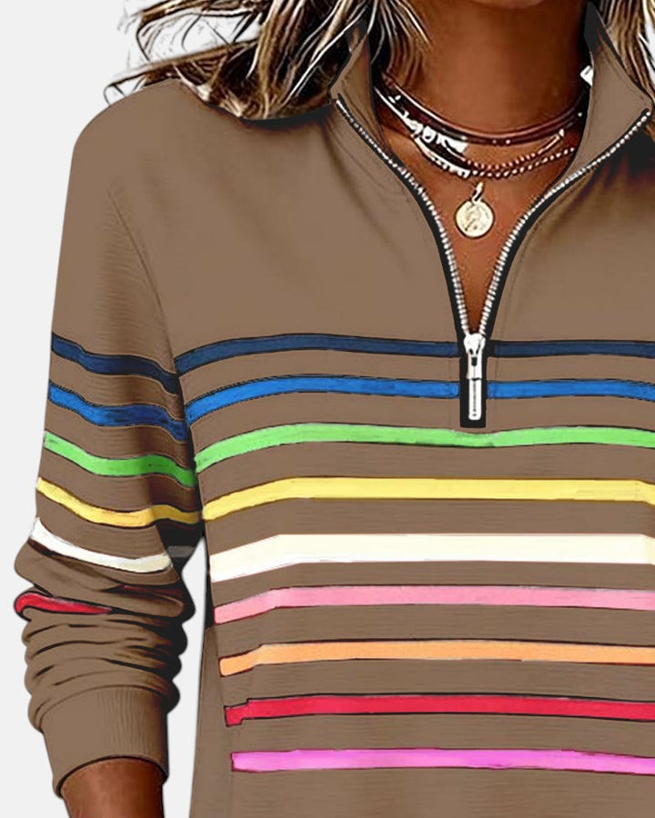 Rainbow Striped Zip Sweatshirt, Lily & Sam, image 14