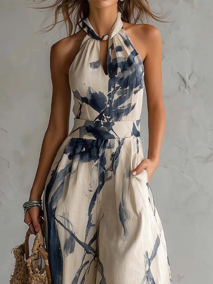 Lila Ink Wash Print Wide Leg Jumpsuit, Lily & Sam, image 4
