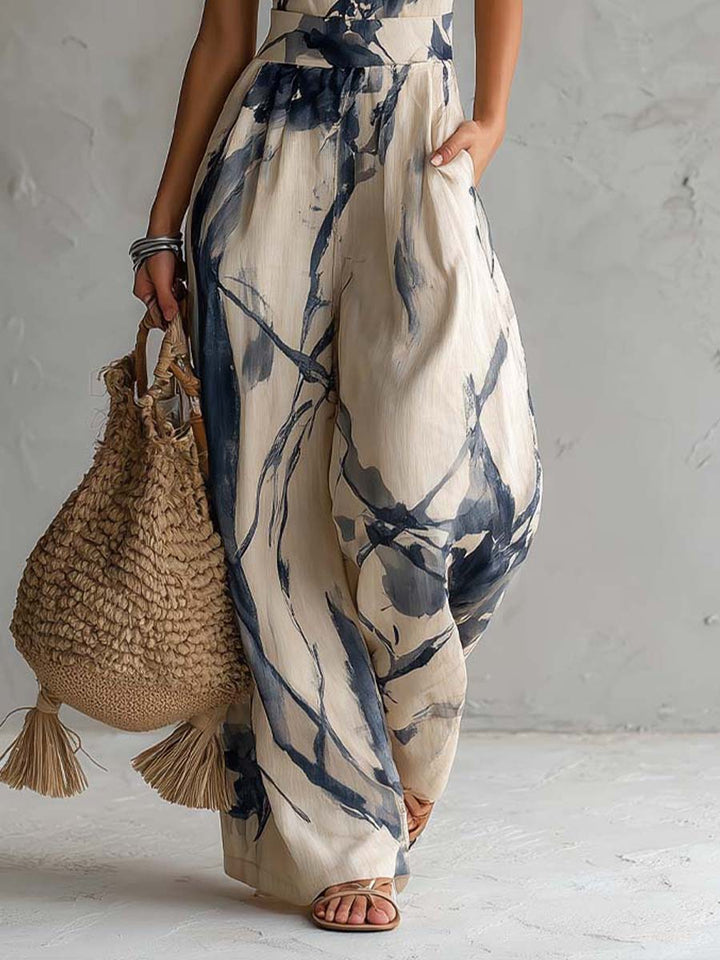 Lila Ink Wash Print Wide Leg Jumpsuit, Lily & Sam, image 5