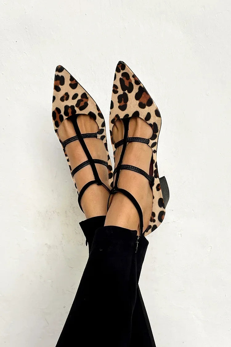 Leopard Strap Ballet Heels, Lily & Sam, image 1