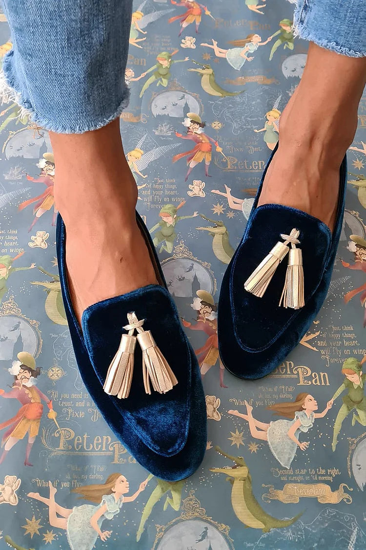 Midnight Loafers With Champagne Tassels, Lily & Sam, image 1