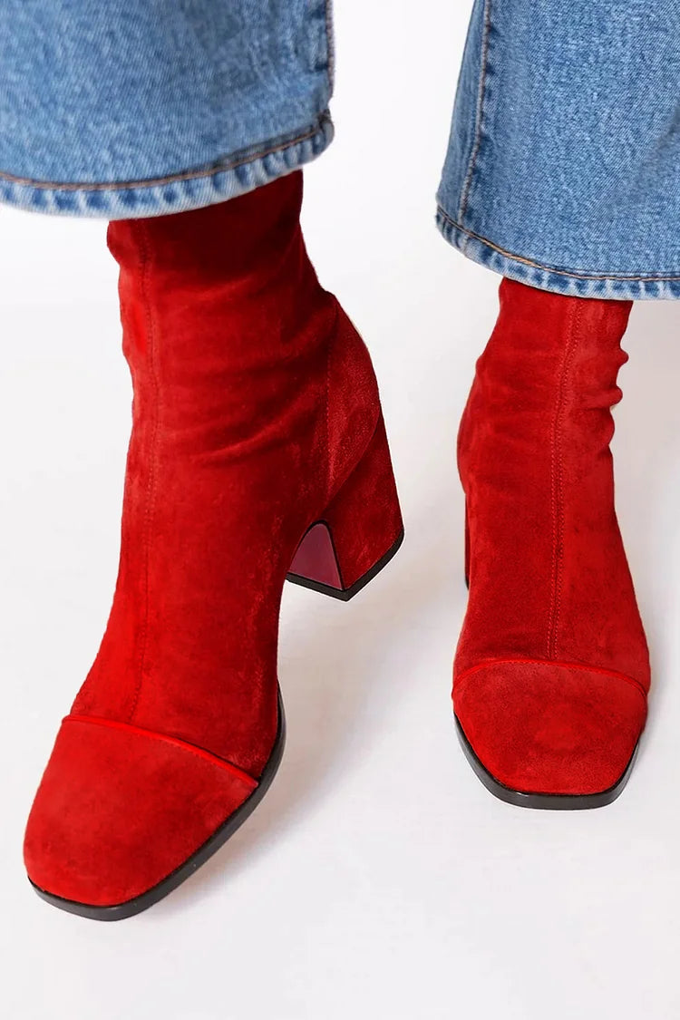 Square Toed Ankle Boot With Bold Heel, Lily & Sam, image 1
