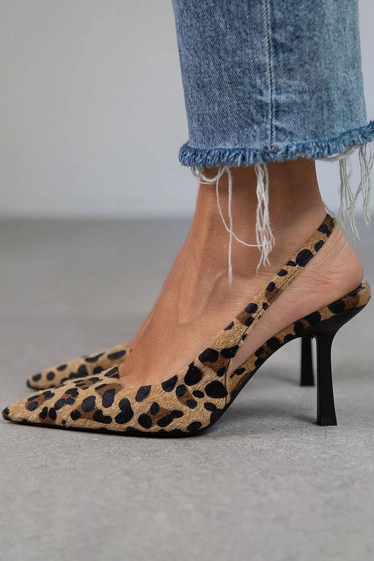 Leopard Slingback Heels, Lily & Sam, image 1