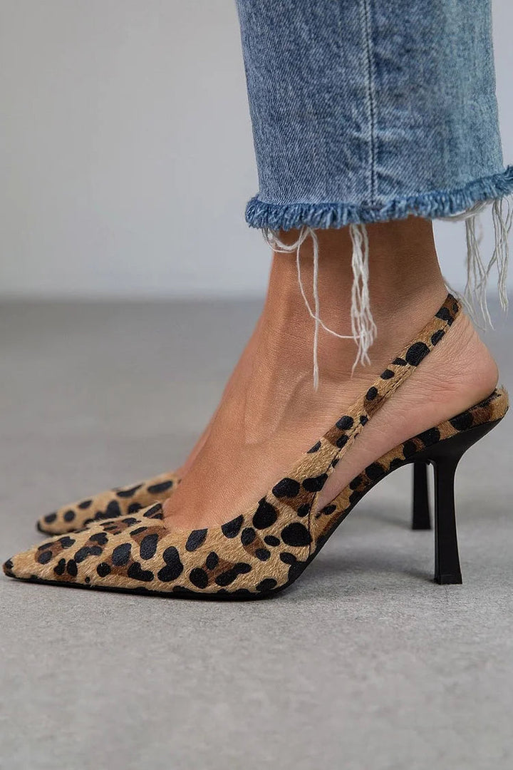 Leopard Slingback Heels, Lily & Sam, image 1