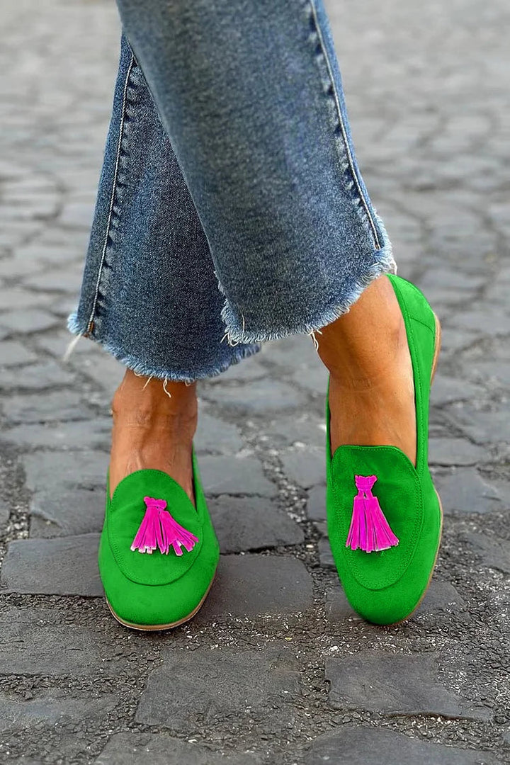 Green Loafer With Fuchsia Tassel, Lily & Sam, image 1