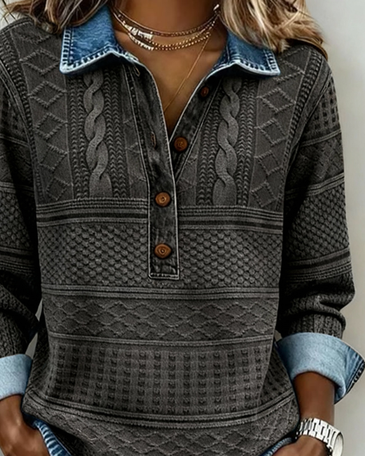Trendy Sweatshirt with Half Button, Lily & Sam, image 6
