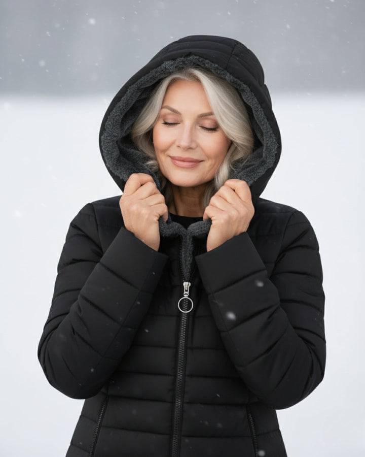 Warm Fleece Lined Puffer Coat with Flattering A Line Fit, Lily & Sam, image 9