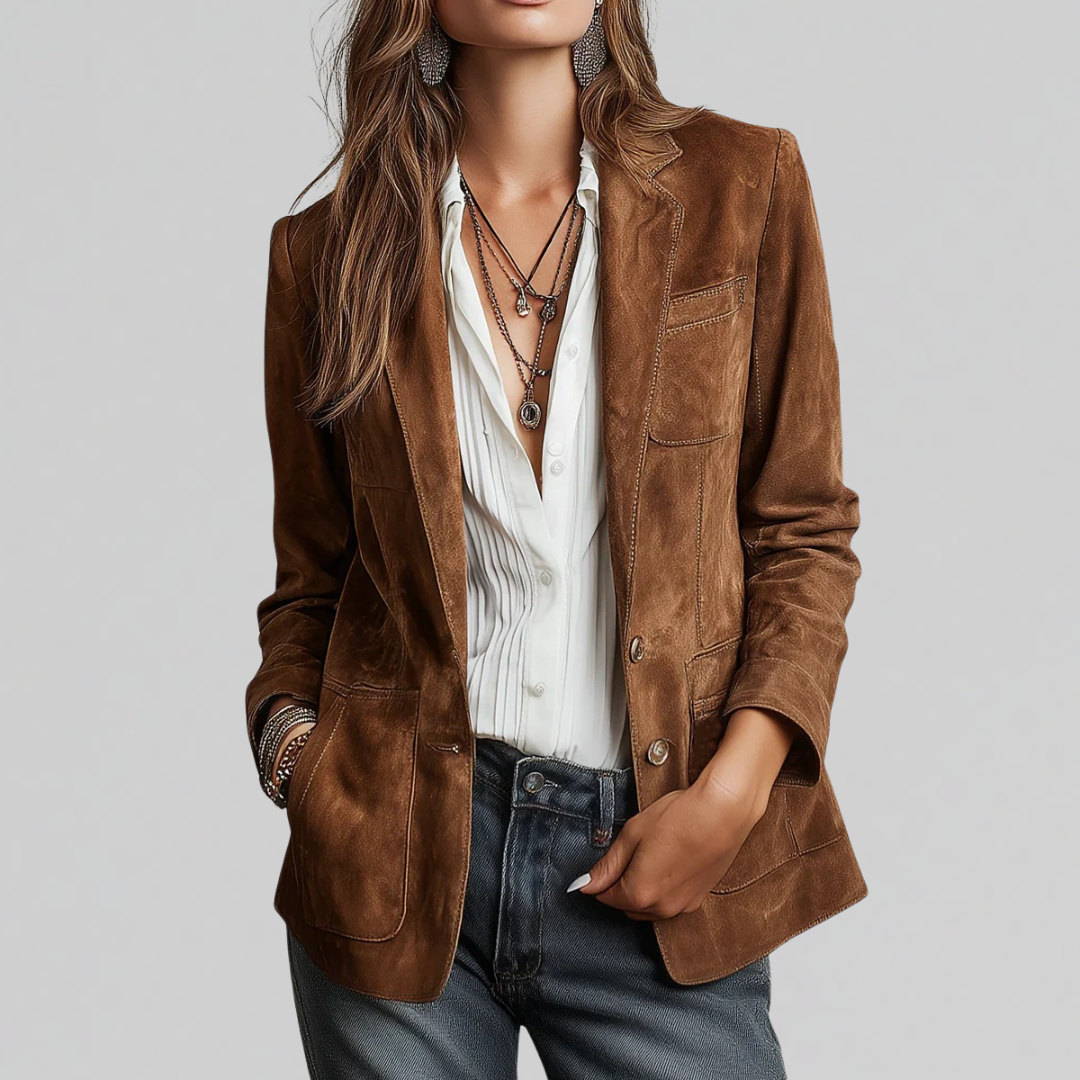 Suede Touch Blazer, Lily & Sam, image 1