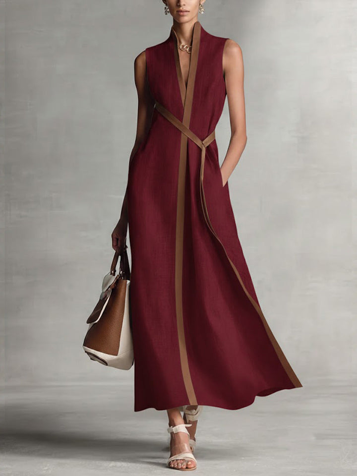 Refined Linen Blend Wrap Maxi Dress, Lily & Sam, image 5