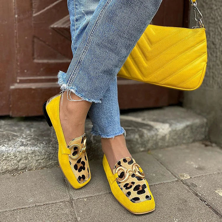 Yellow Loafer With Animal Print Detail, Lily & Sam, image 2