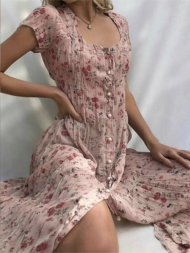 Women's Shift Dress Short Sleeve Floral Button Front Print Summer, Lily & Sam, image 3