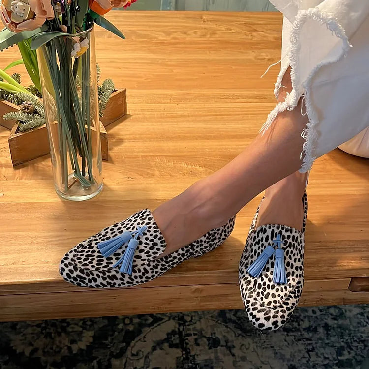 Spotted Loafers With Blue Tassel, Lily & Sam, image 1