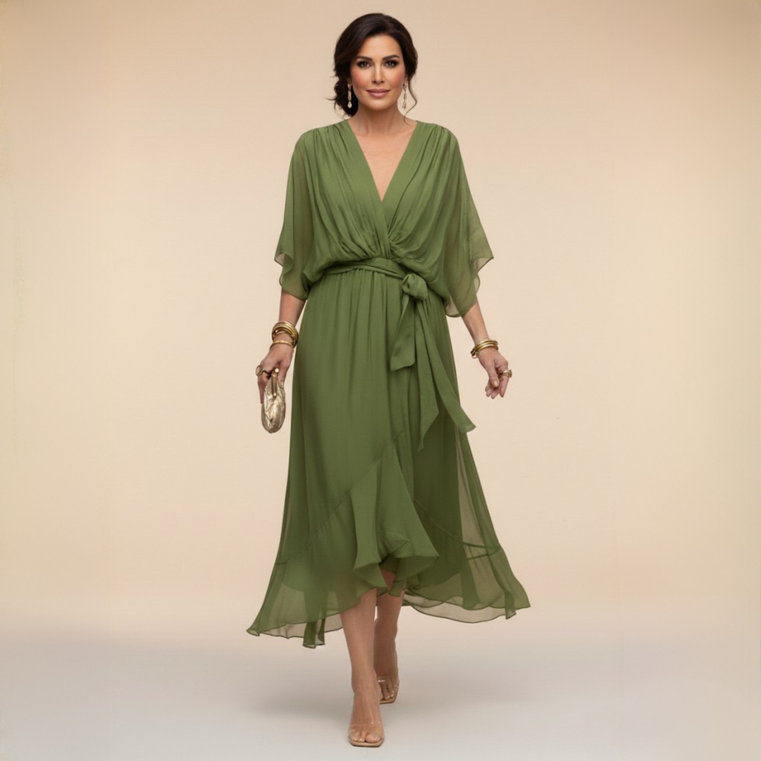 Sandra Chiffon V Neck Dress, Lily & Sam, image 2