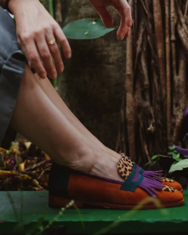 Loafer With Fringes And Animal Print, Lily & Sam, image 3