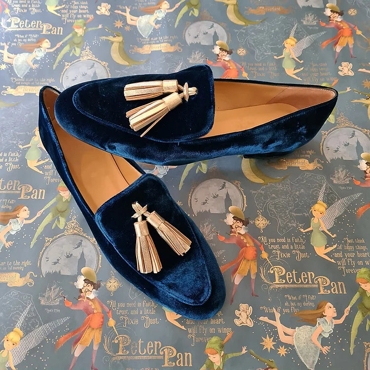 Midnight Loafers With Champagne Tassels, Lily & Sam, image 2