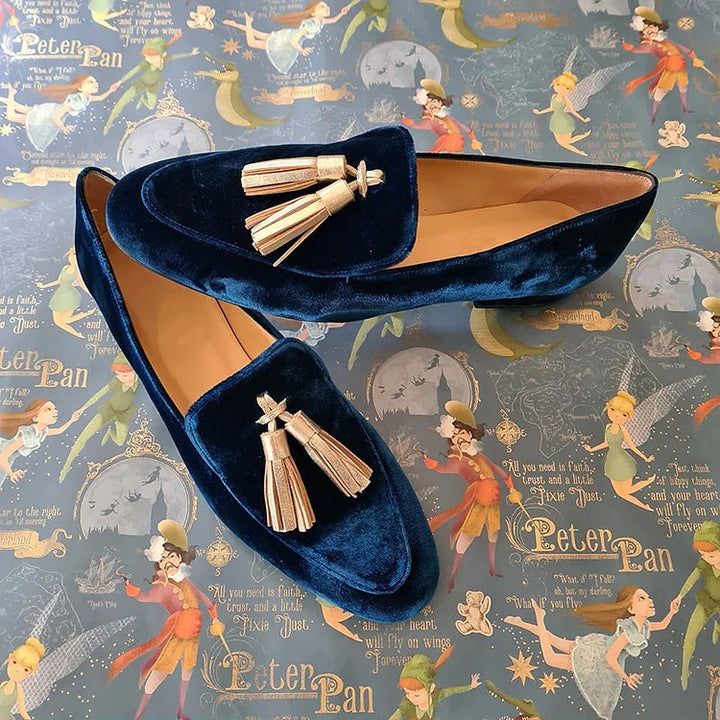 Midnight Loafers With Champagne Tassels, Lily & Sam, image 2