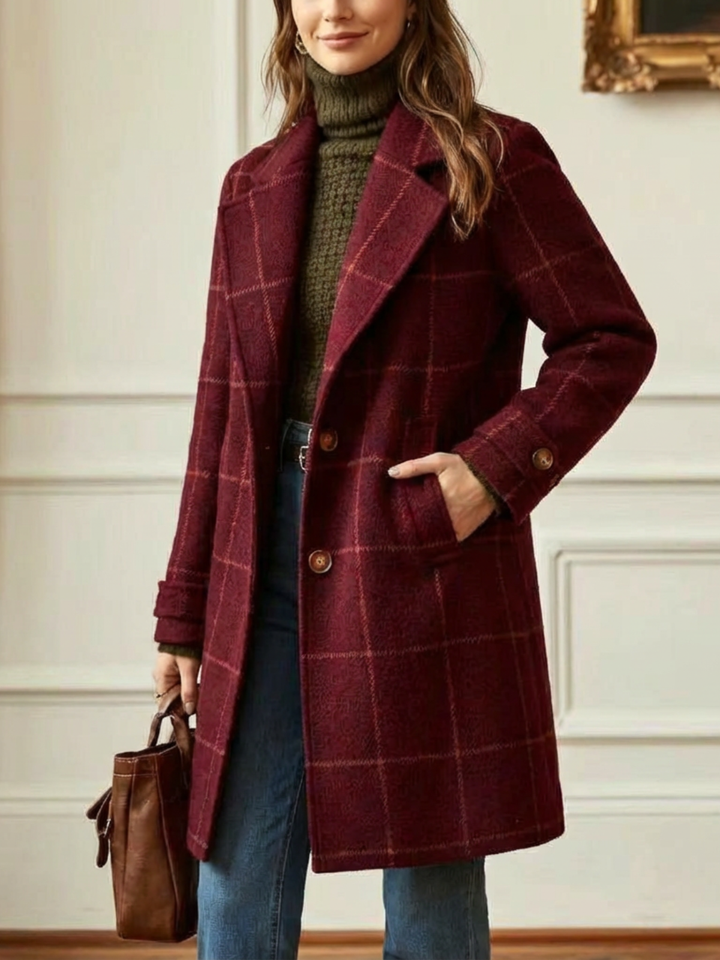 Wool Check Long Coat, Lily & Sam, image 8