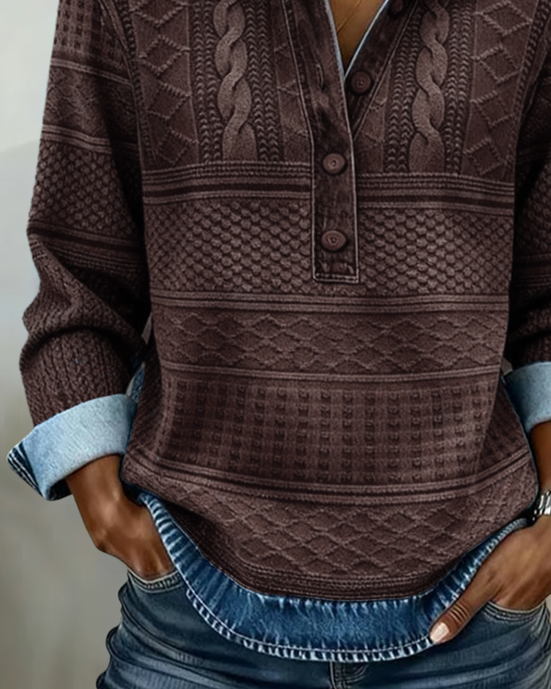 Trendy Sweatshirt with Half Button, Lily & Sam, image 5