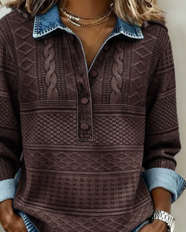 Trendy Sweatshirt with Half Button, Lily & Sam, image 4
