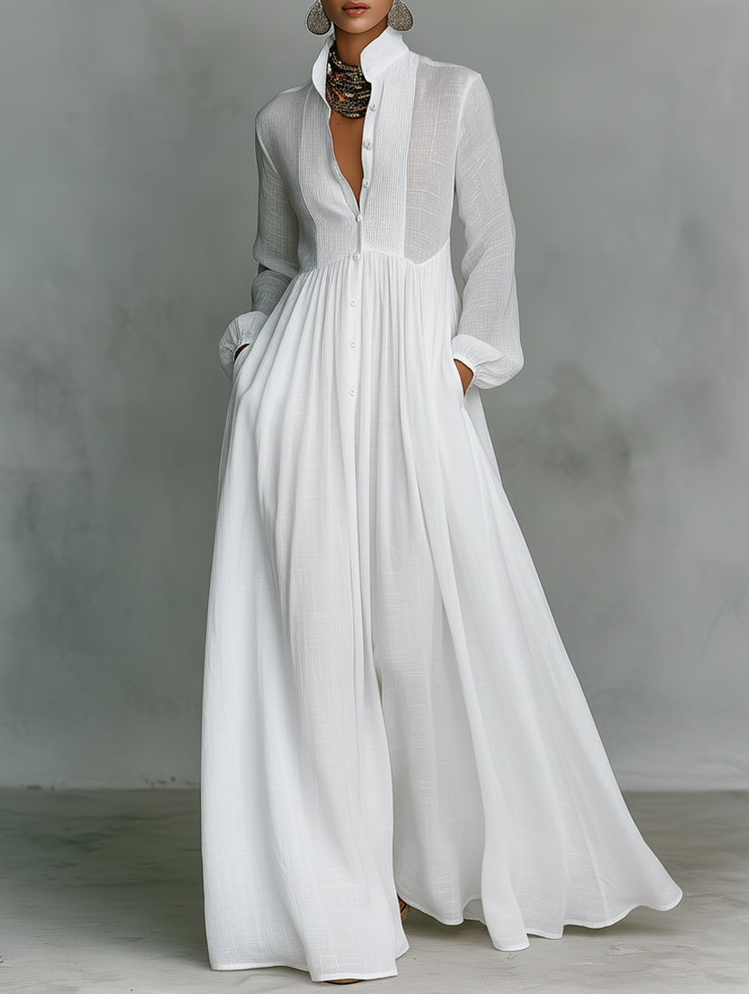 Flowing Button Front Maxi Dress, Lily & Sam, image 1