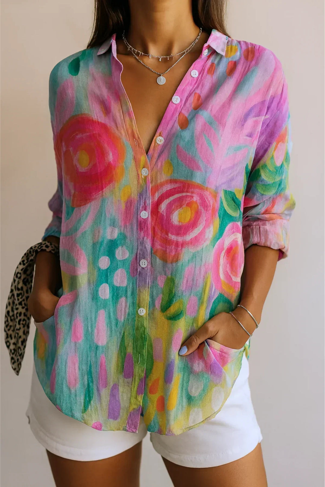 Blouse with Colorful Pattern, Lily & Sam, image 1