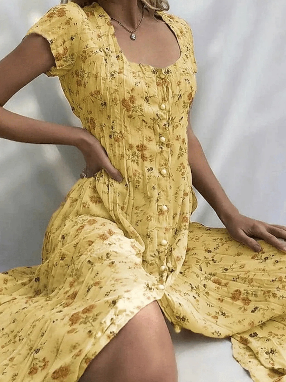 Women's Shift Dress Short Sleeve Floral Button Front Print Summer, Lily & Sam, image 2