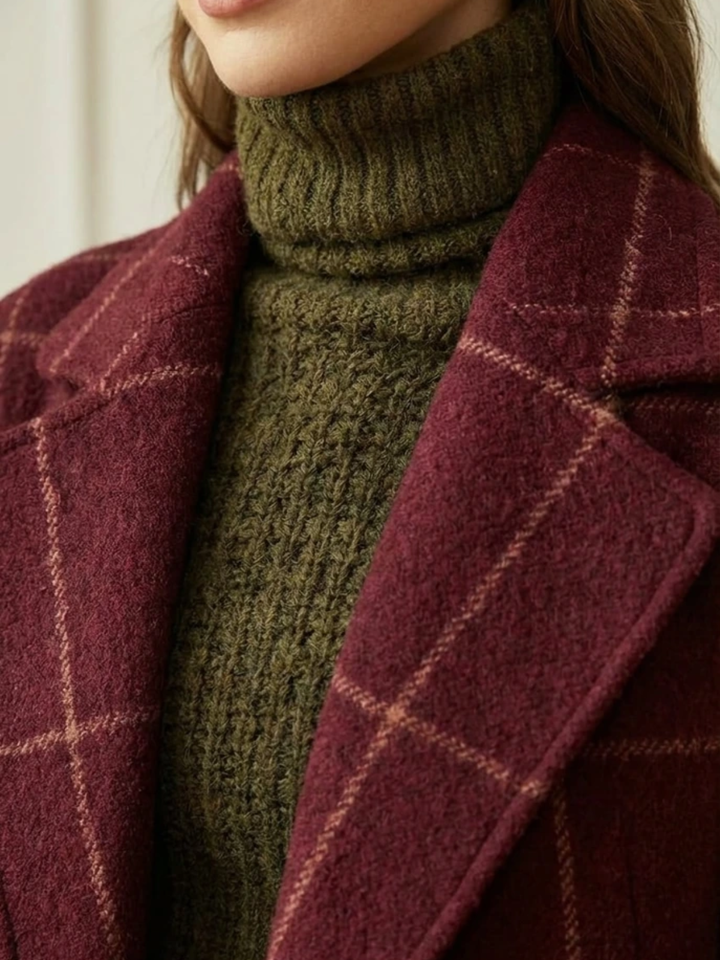 Wool Check Long Coat, Lily & Sam, image 9