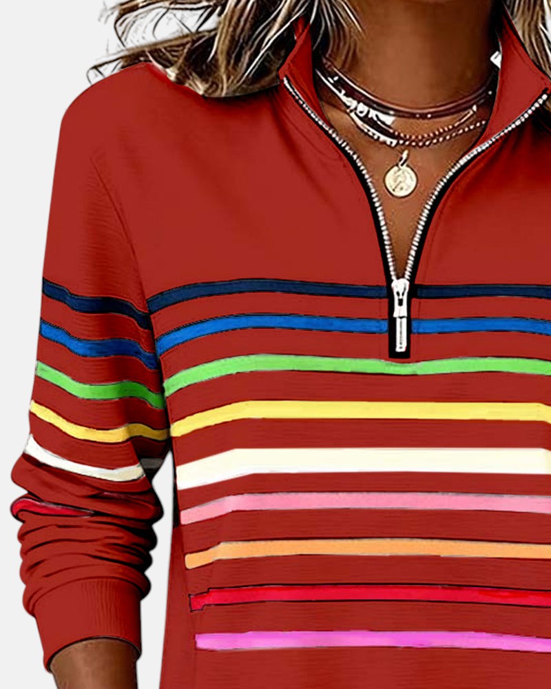 Rainbow Striped Zip Sweatshirt, Lily & Sam, image 11