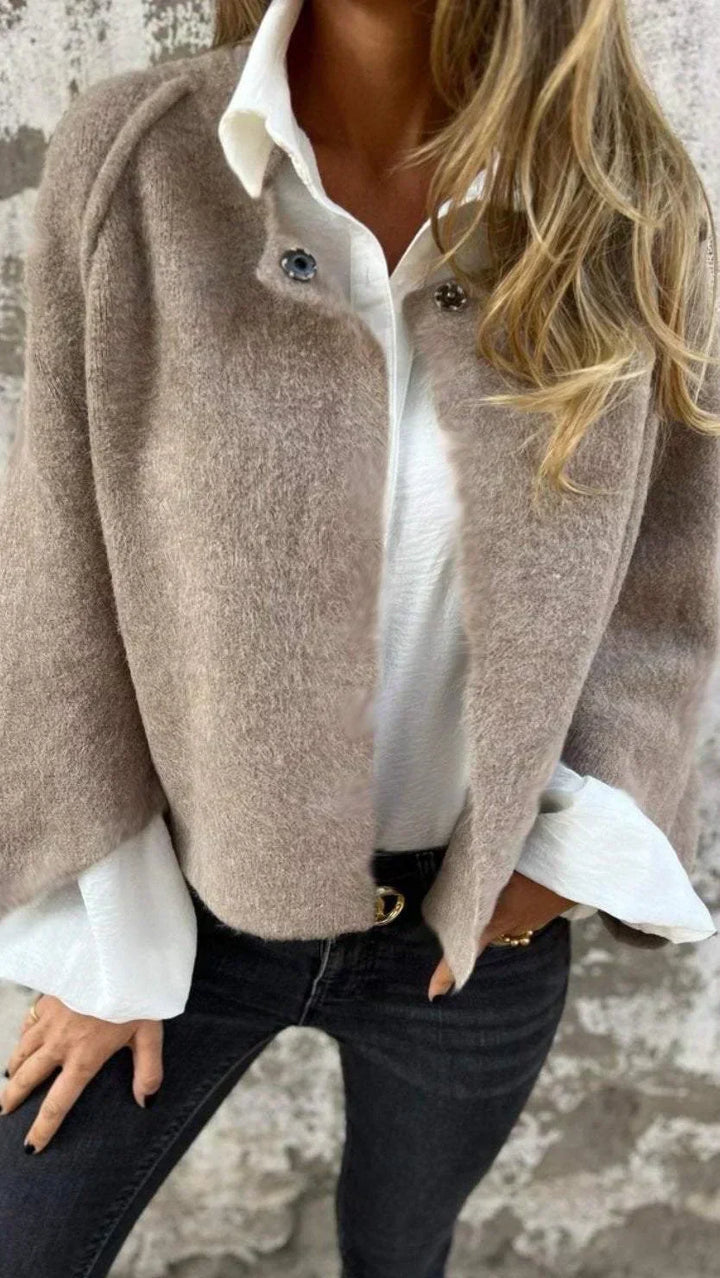 Long Sleeve Round Neck Wool Cardigan, Lily & Sam, image 2