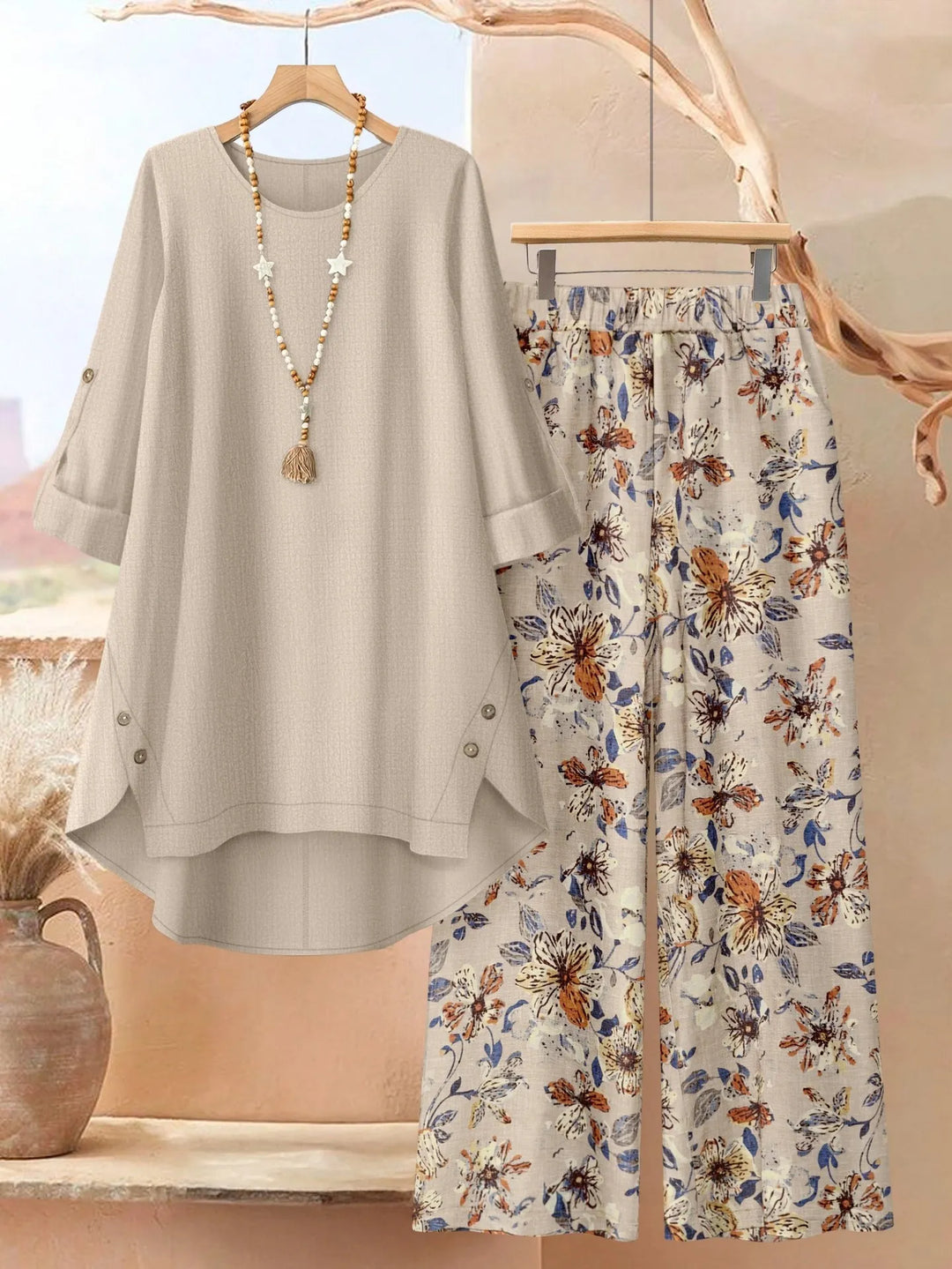 Breezy Layered Tunic & Wide Leg Trousers Set, Lily & Sam, image 7