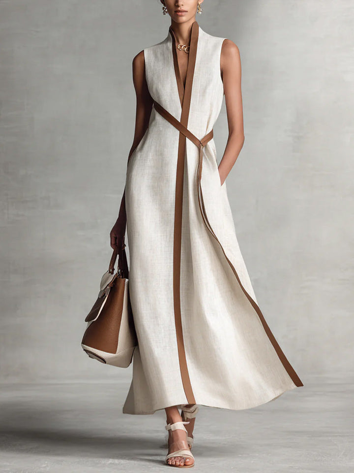 Refined Linen Blend Wrap Maxi Dress, Lily & Sam, image 2