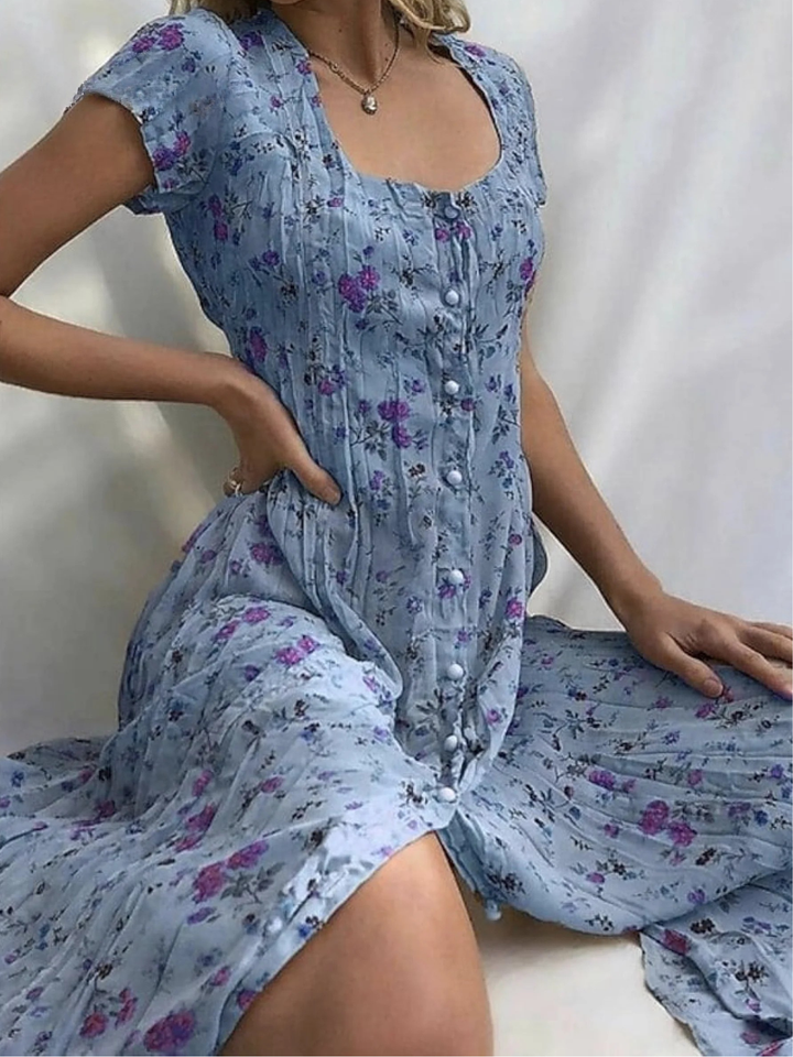Women's Shift Dress Short Sleeve Floral Button Front Print Summer, Lily & Sam, image 1
