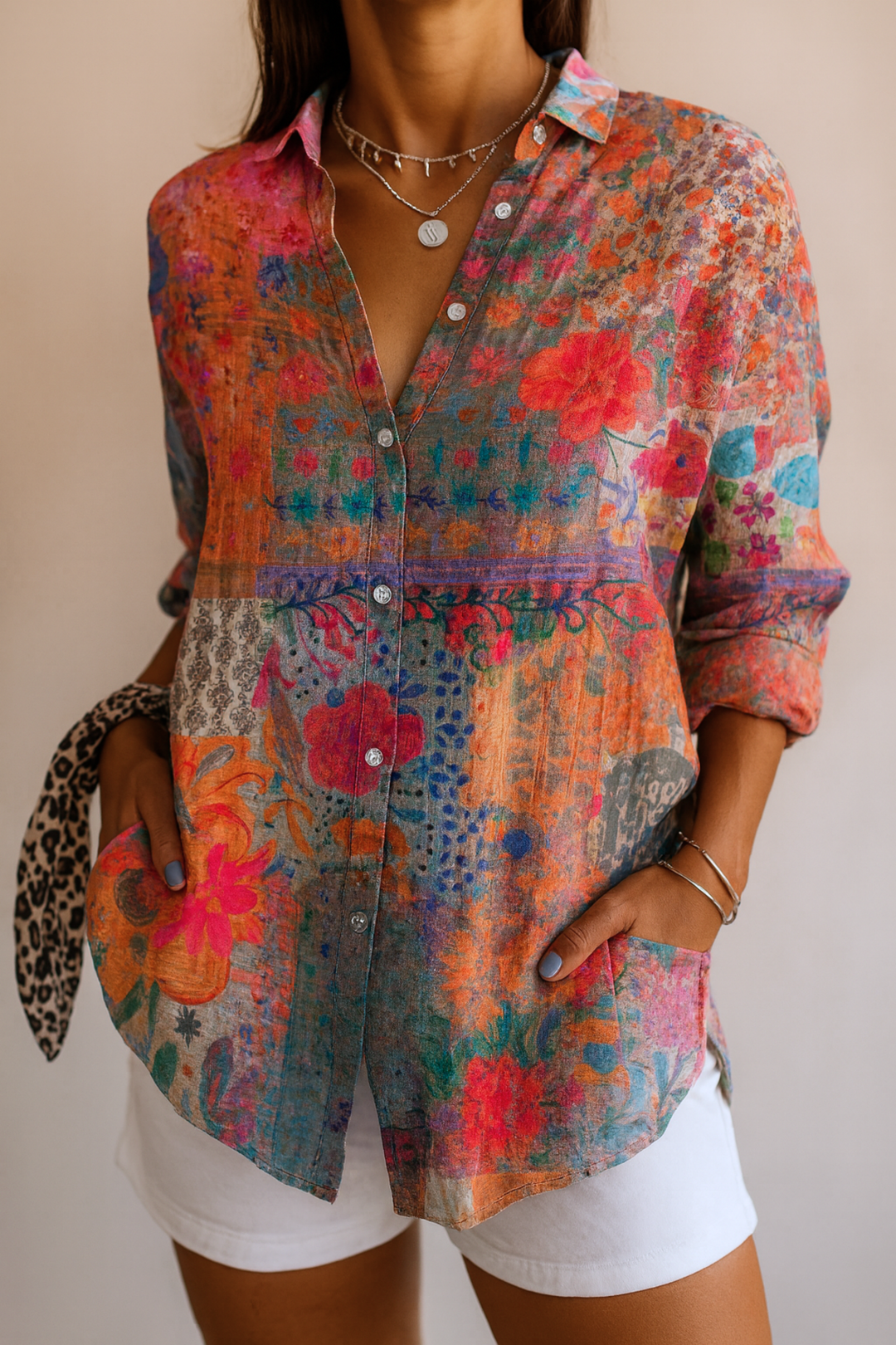 Blouse with Colorful Pattern, Lily & Sam, image 2