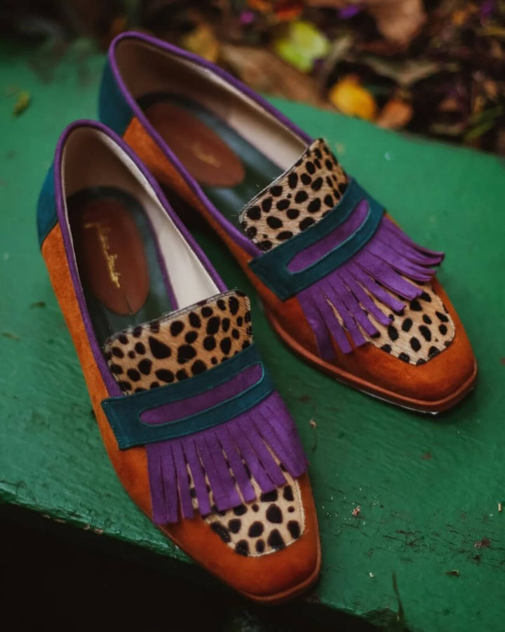 Loafer With Fringes And Animal Print, Lily & Sam, image 2