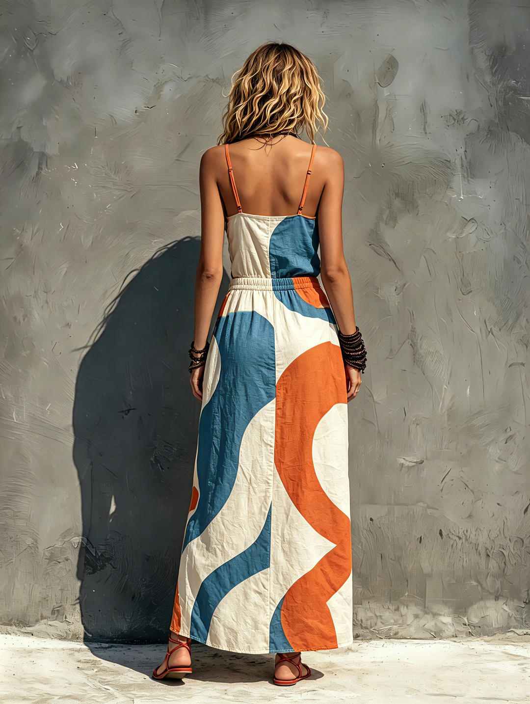 Women's Casual Printed Woven Sleeveless Maxi Dress With Spaghetti Straps, Lily & Sam, image 6