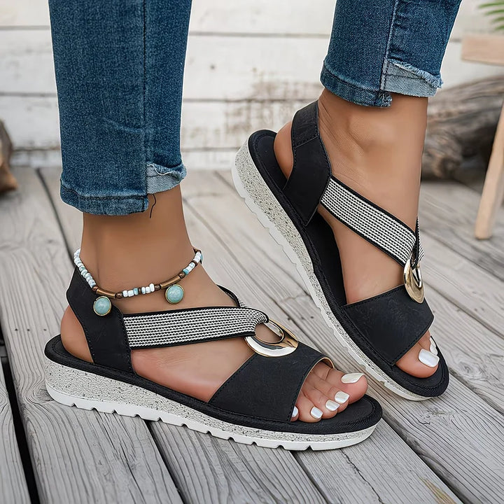 Flat Sandals With Metal Buckle, Lily & Sam, image 5