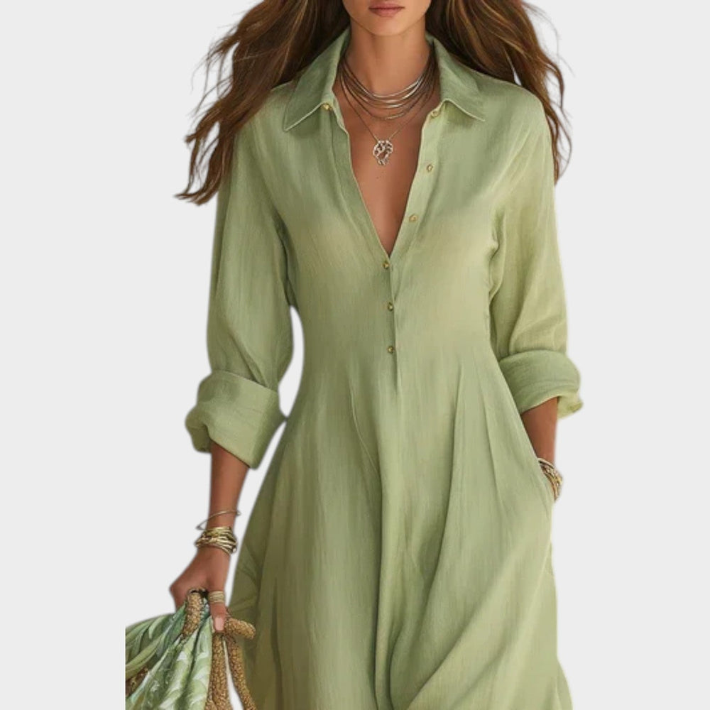 Flowy Button Front Shirt Maxi Dress, Lily & Sam, image 2