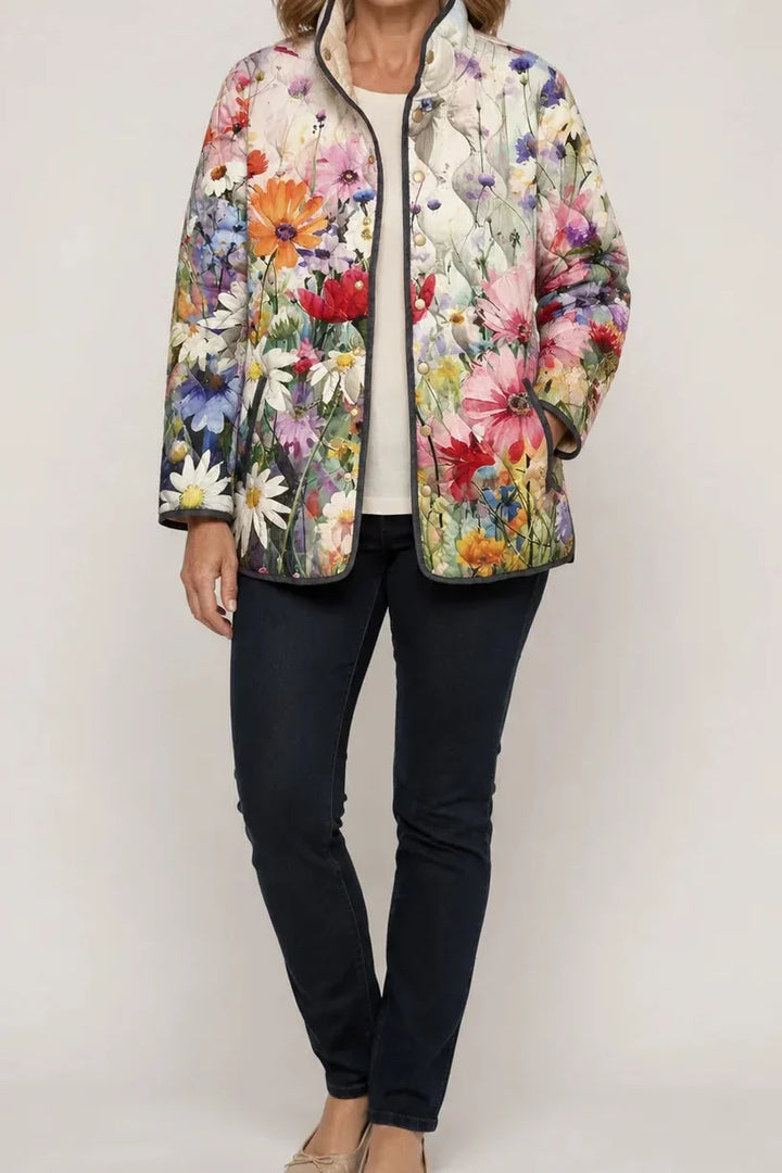 Floral Print Quilted Puffer Jacket, Lily & Sam, image 15