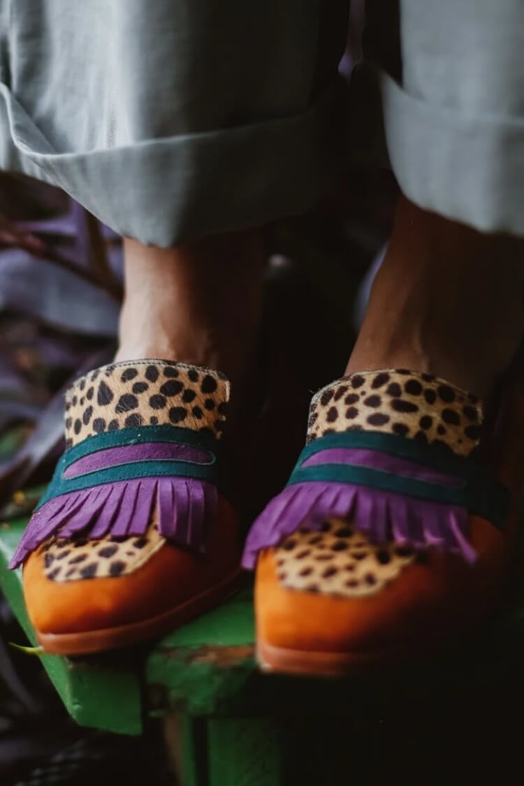 Loafer With Fringes And Animal Print, Lily & Sam, image 1