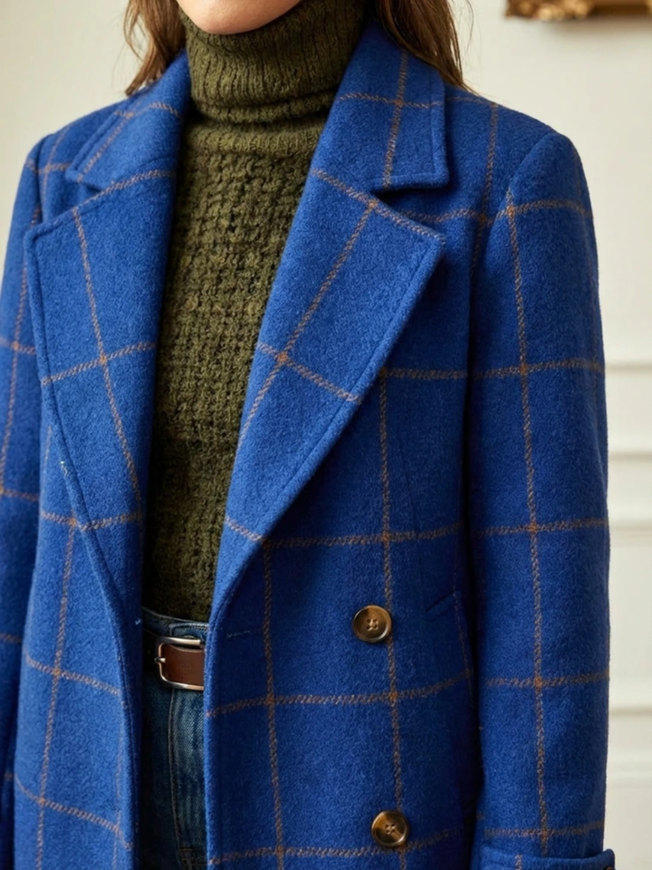 Wool Check Long Coat, Lily & Sam, image 11
