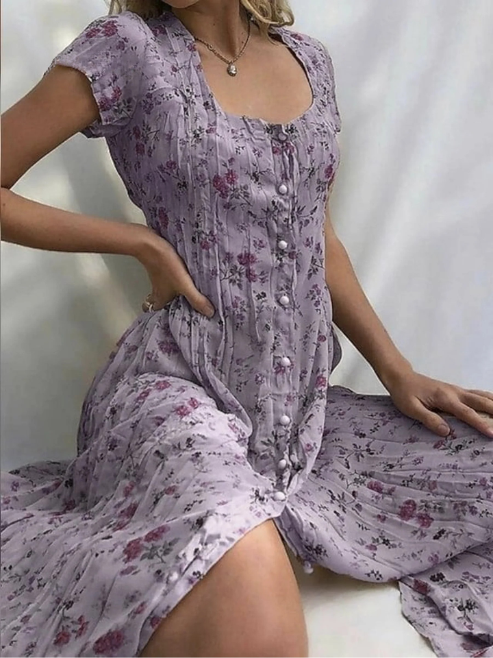 Women's Shift Dress Short Sleeve Floral Button Front Print Summer, Lily & Sam, image 5