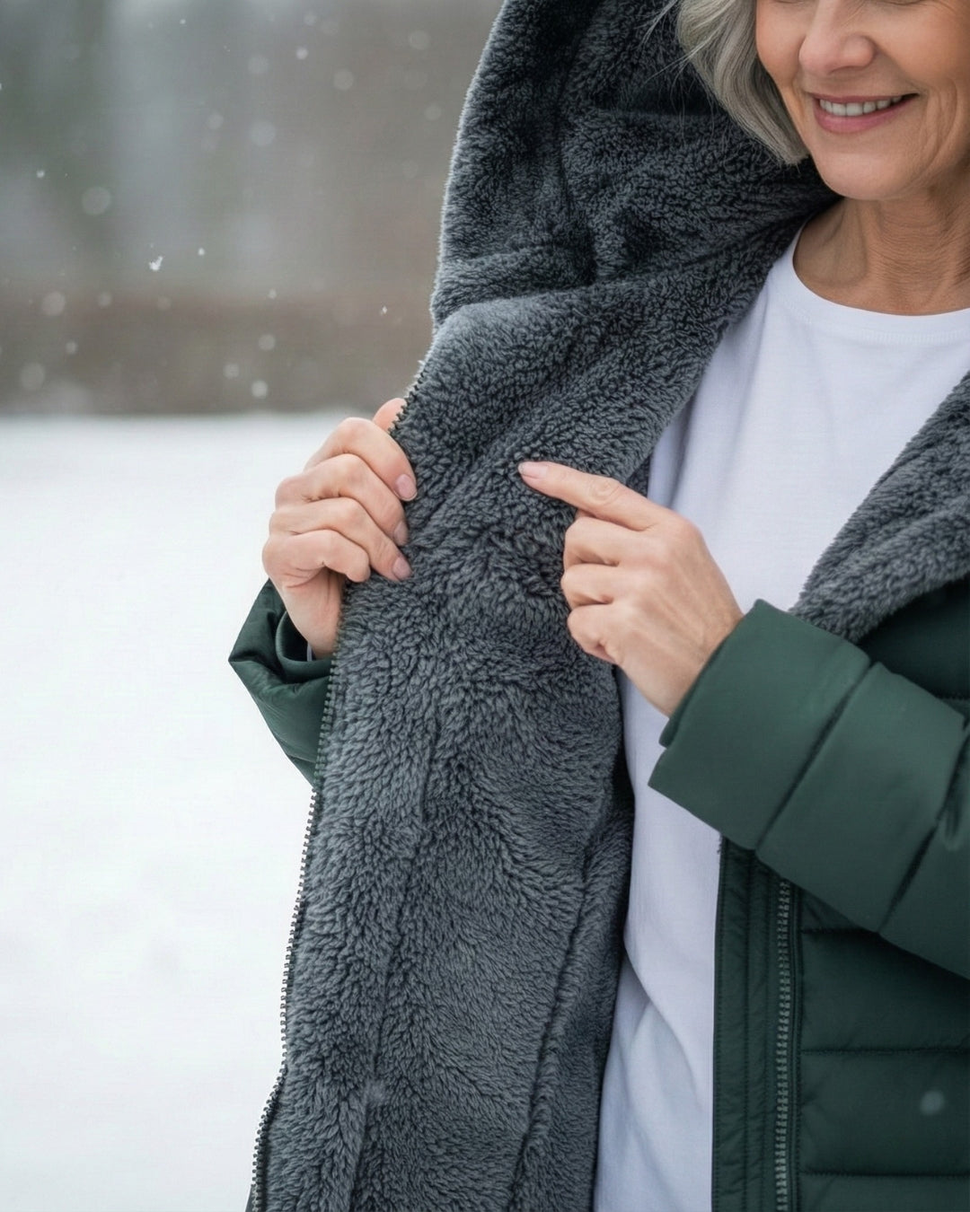 Warm Fleece Lined Puffer Coat with Flattering A Line Fit, Lily & Sam, image 6
