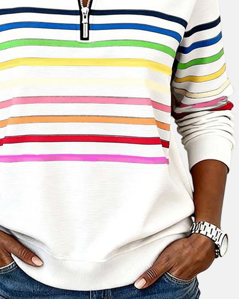 Rainbow Striped Zip Sweatshirt, Lily & Sam, image 9