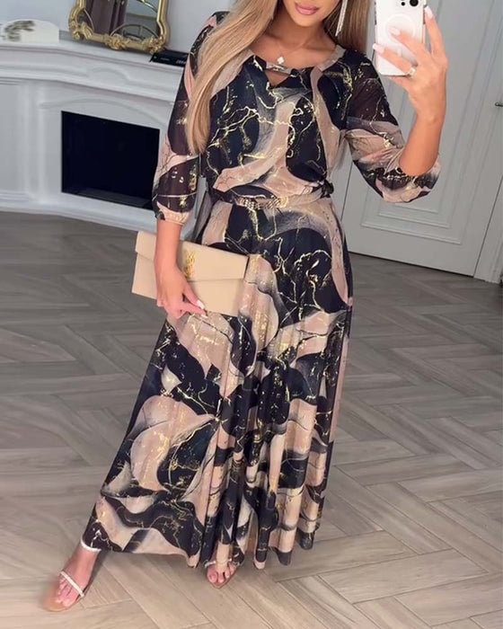 Printed Chiffon Dress, Lily & Sam, image 1