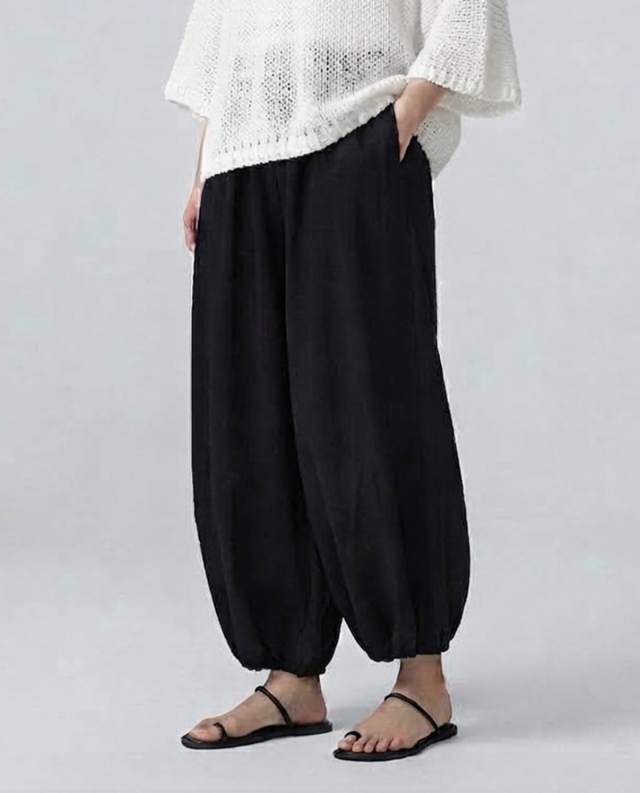 Women's Minimalist Cape sleeved Sweater And Harem Pants Set, Lily & Sam, image 5