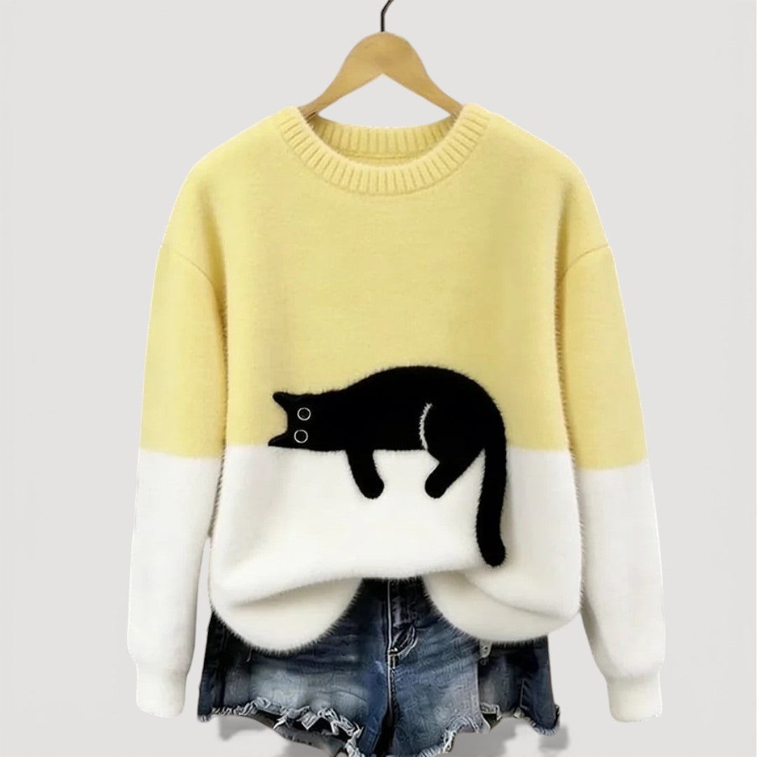 Cat Motif Knit Jumper, Lily & Sam, image 3